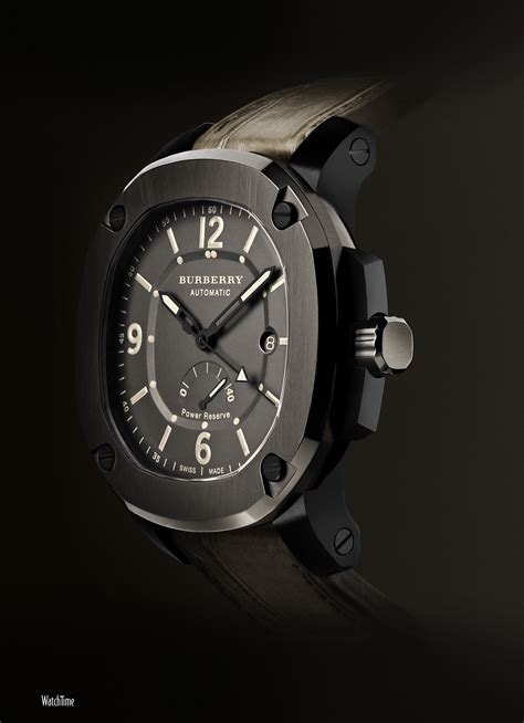 burberry the britain automatic watch with power reserve|Burberry automatic watches for men.